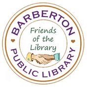 Logo, hands clasped, Barberton Public Library Friends of the Library