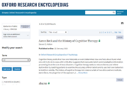 Oxford Research Encyclopedias homepage
