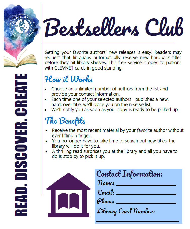 Bestseller club brochure