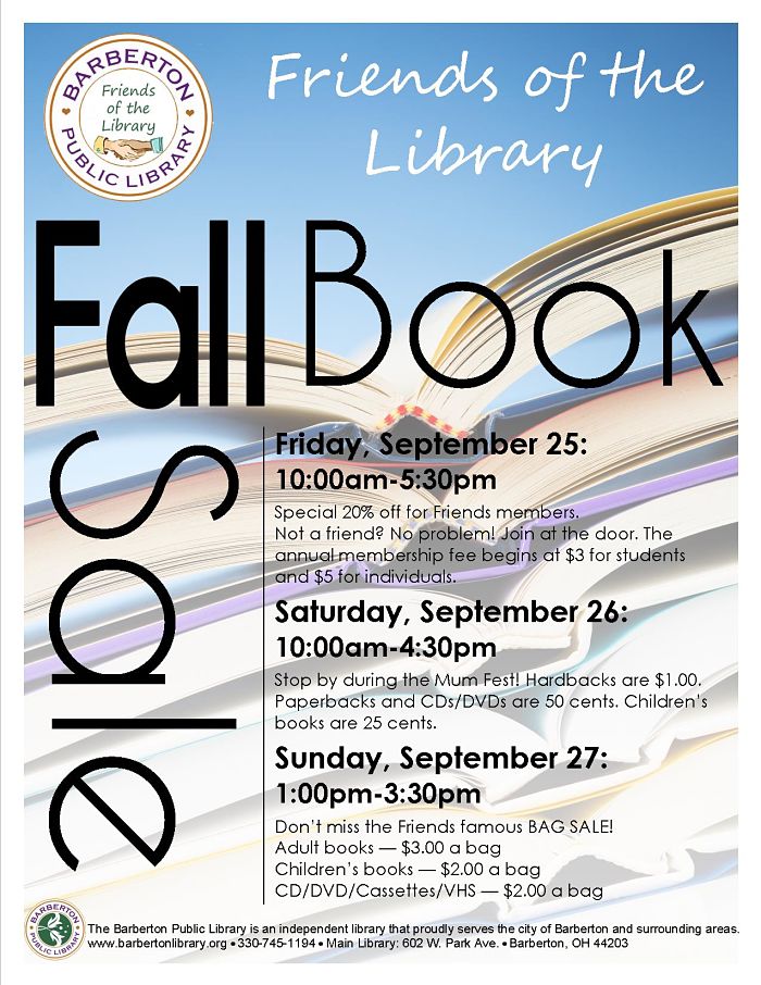 fall book sale list