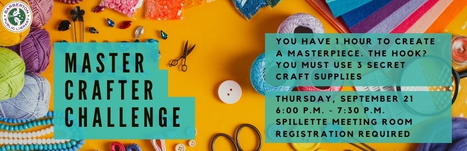 Master Crafter Challenge, September 21 at 6:00 p.m.