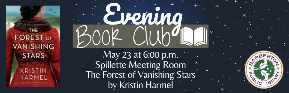 Cover, The forest of Vanishing Stars, Evening Book Club May 23 at 6