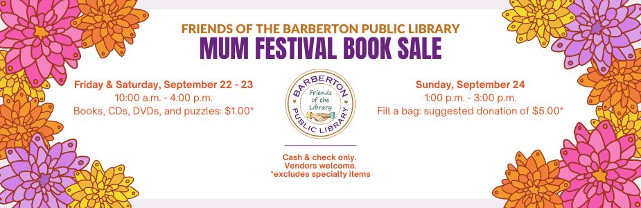 Mum Fest Book Sale, September 22-24